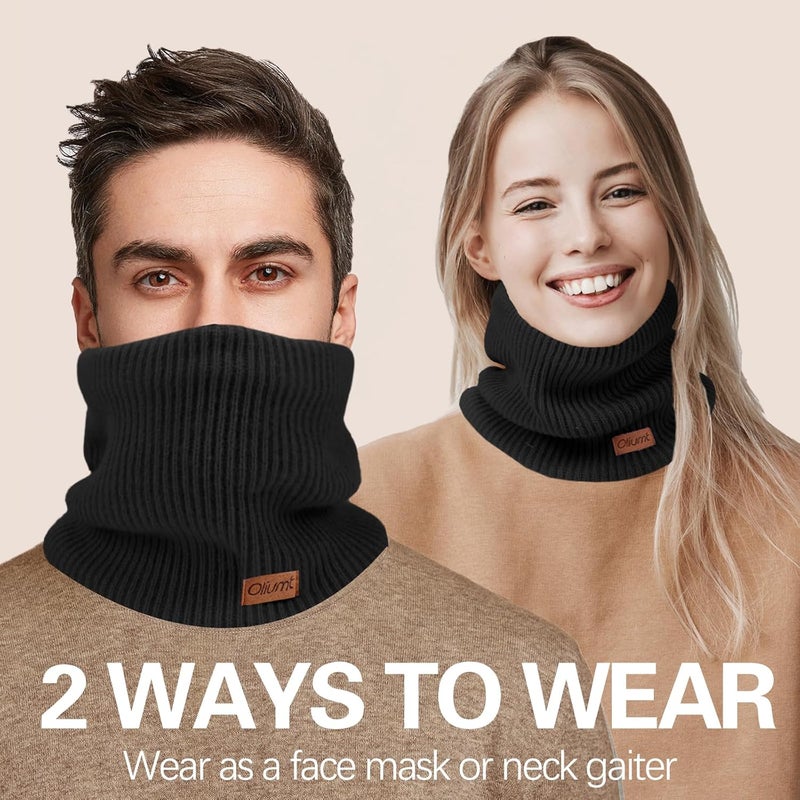 Oliumt Neck Warmer for men,Winter Neck Gaiters Face Scarf Women Windproof Warm Fleece Scarves Gaiter for Cold Weather - Image 2